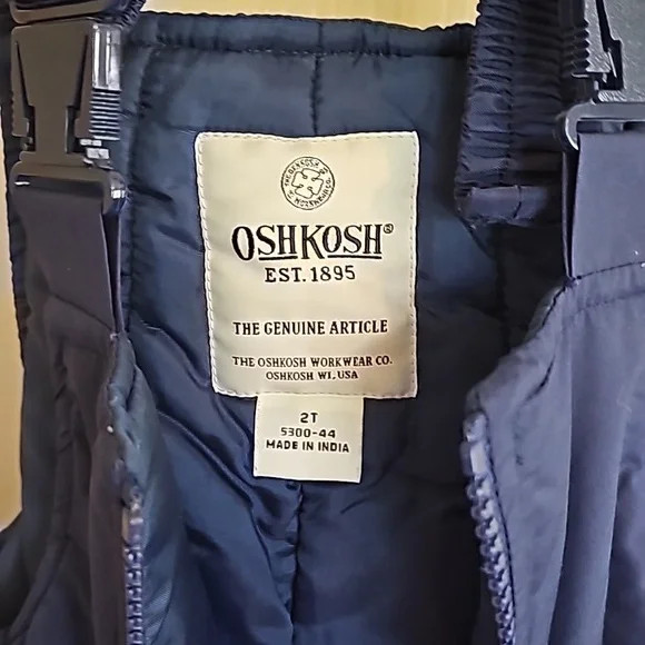 Oshkosh est 1895 2T snow bibs royal blue - Picture 3 of 4